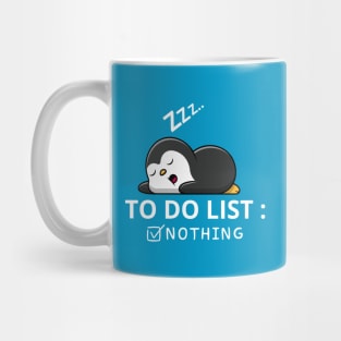 Little Penguin To Do List Nothing Mug